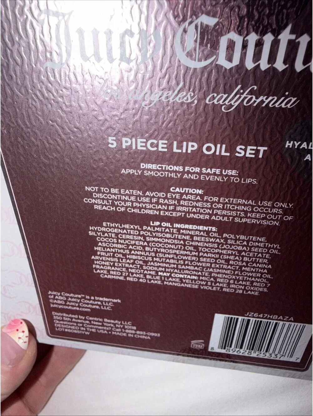 Juicy Couture Lip Oil Set 5pc pinks with hyaluronic acid  0.7 fl oz new